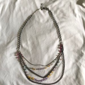 Silver and bead necklace